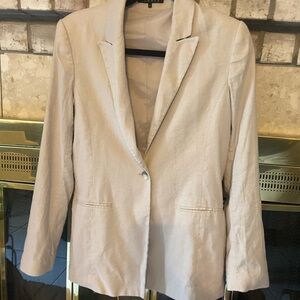 Theory Linen Blend Lightweight Beige Women's Blazer